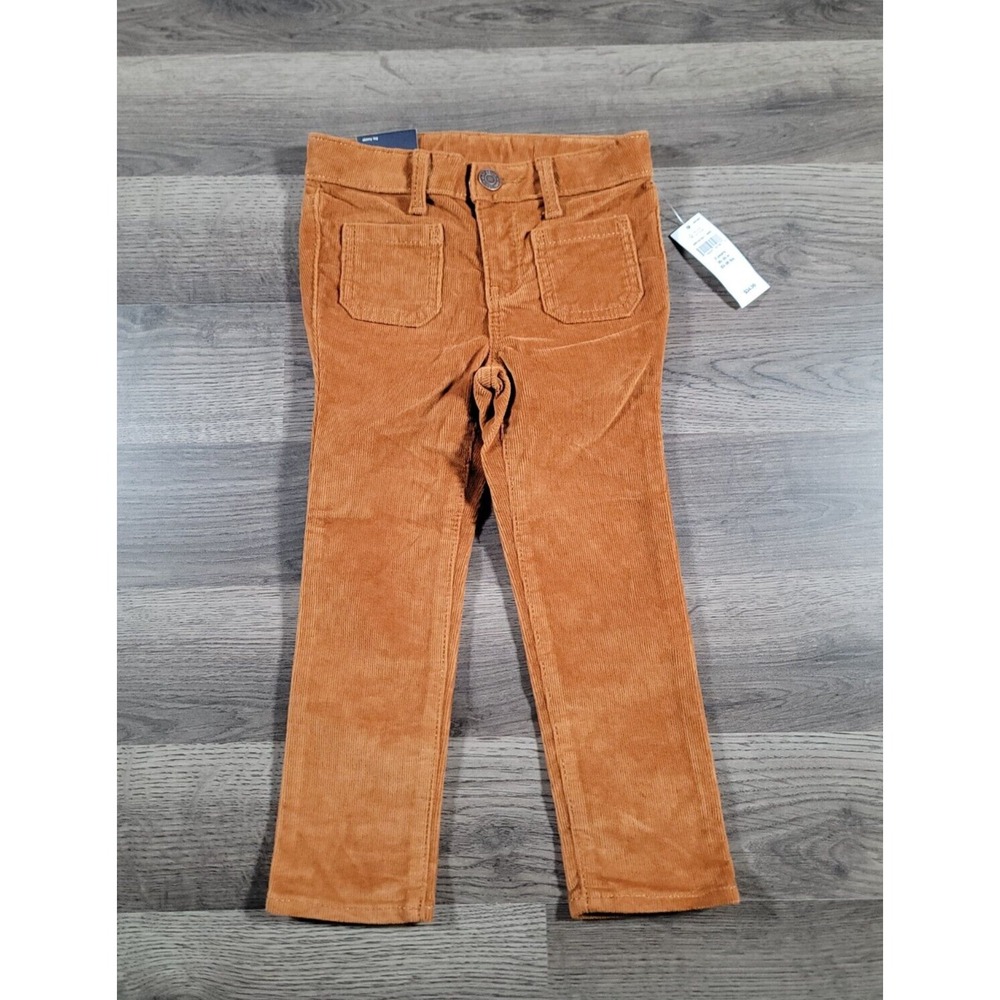 Baby Gap Corduroy Pants Size 3T Aztec Brown Skinny Fit High Stretch Girls NWT